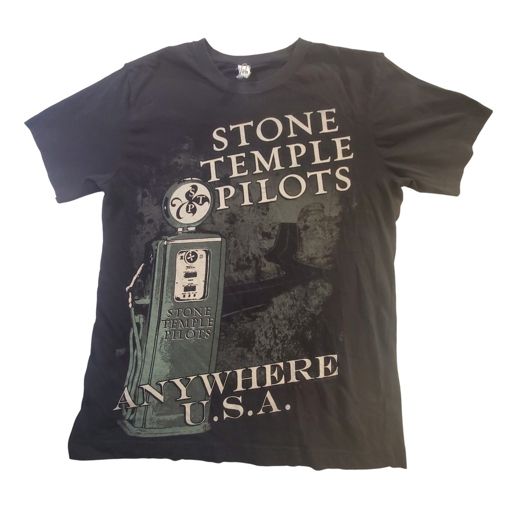Stone Temple Pilots Anywhere USA Gas Pump Graphic T-Shirt Black Mens Small